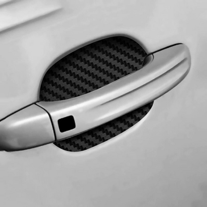 Stylowe naklejki pod klamki – wzór carbon, zestaw 4 szt