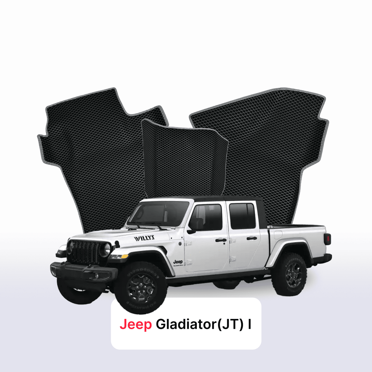 EVA Dywaniki samochodowe od EVA MATS 3D do Jeep Gladiator(JT) 1 gen 2019-2028 rok PICK-UP  podwójna kabina