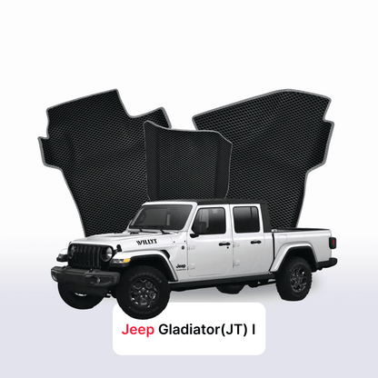EVA Dywaniki samochodowe od EVA MATS 3D do Jeep Gladiator(JT) 1 gen 2019-2028 rok PICK-UP  podwójna kabina