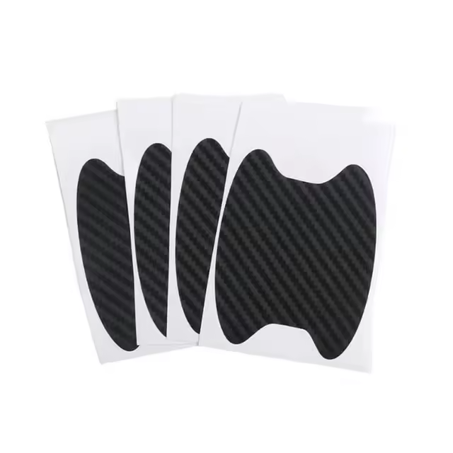 Stylowe naklejki pod klamki – wzór carbon, zestaw 4 szt
