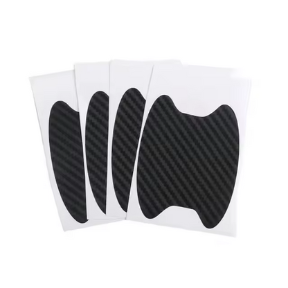 Stylowe naklejki pod klamki – wzór carbon, zestaw 4 szt