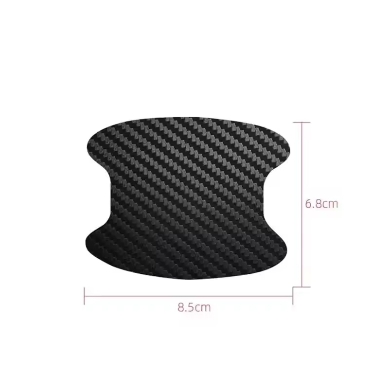 Stylowe naklejki pod klamki – wzór carbon, zestaw 4 szt