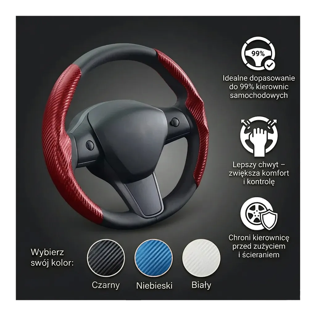 Universal Carbon Fibre Steering Wheel Cover
